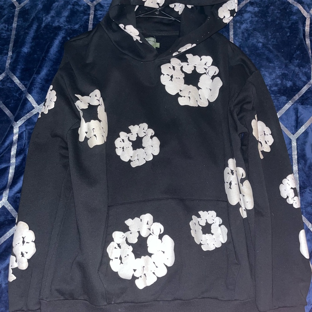 Black Floral Men's Hoodie